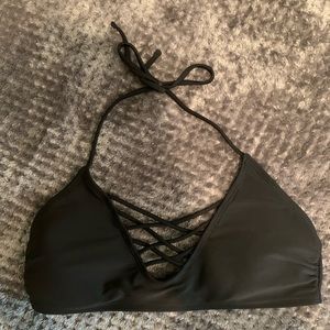 Black criss cross bikini top